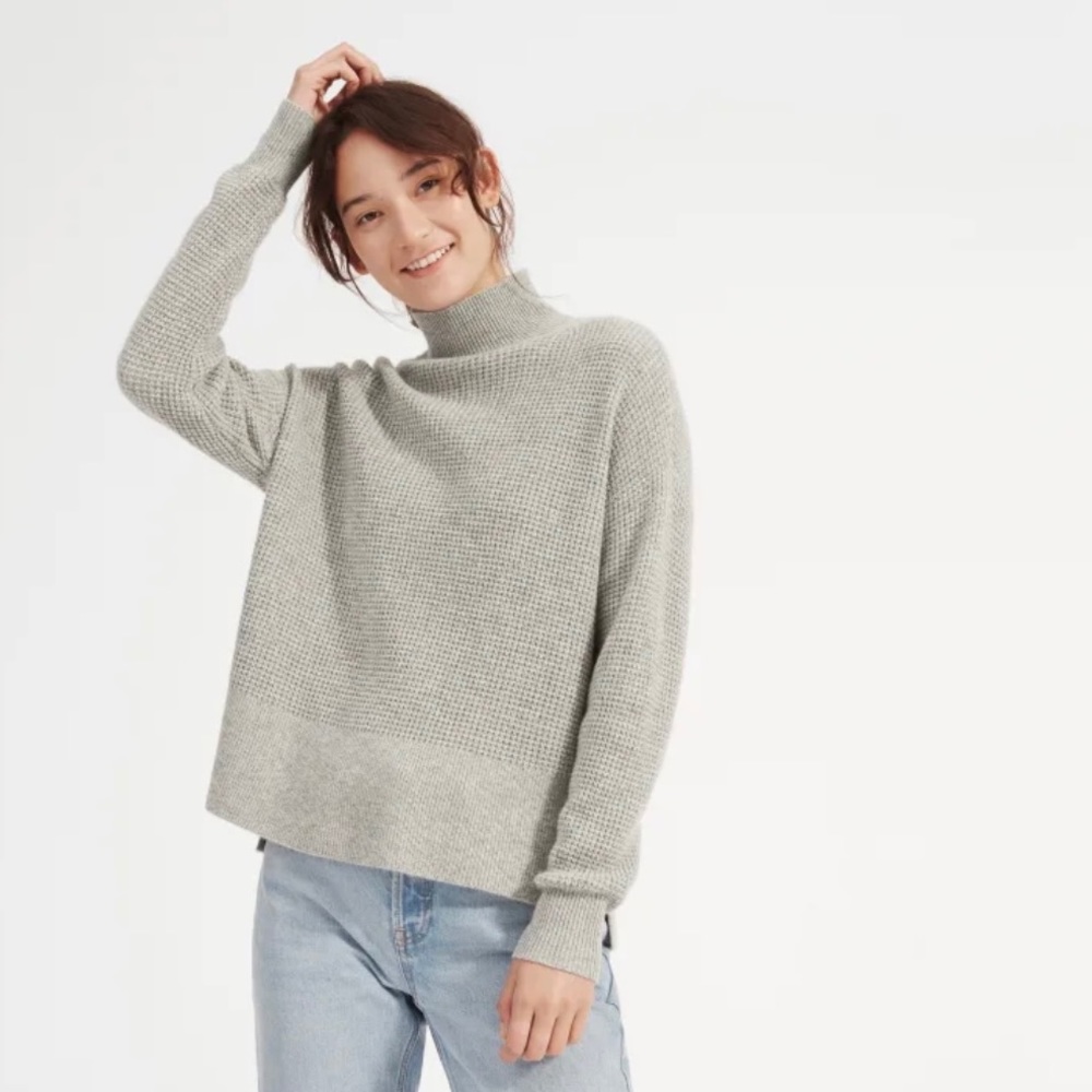Everlane cashmere waffle square turtleneck